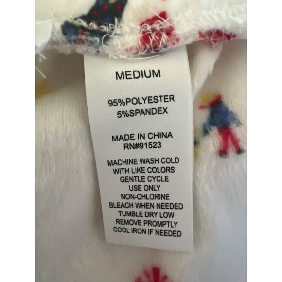 Jaclyn Tiny Holiday Print Fleece Pajama Pants With Red Drawstring - Picture 8 of 8